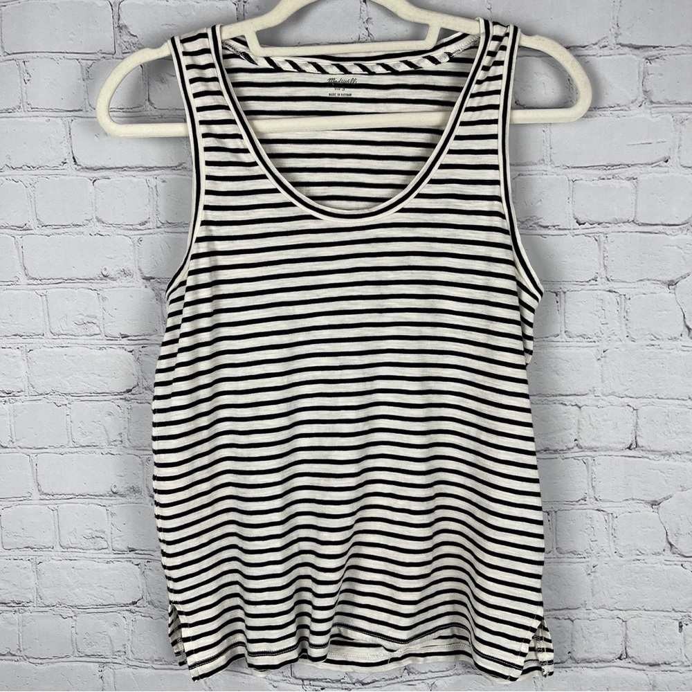 MADEWELL black & white striped cotton tank top, size S